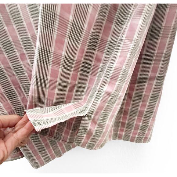 Ermenegildo Zenga Men's Long Sleeve Button Up Shirt Pink Gray White Check Print - Picture 4 of 7